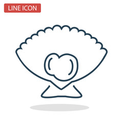 Scallop line icon for web and mobile design
