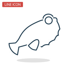 Fugu fish line icon for web and mobile design