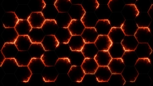 hexagon art on black background 