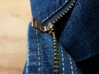 zipper and seams on jeans