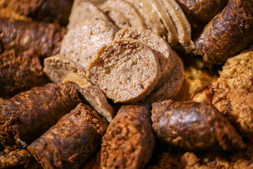 close up of pork meat selection