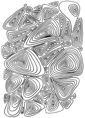 Doodle line art. Black and white abstract background. Organic pattern.