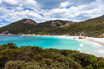 Fototapeta premium A beautiful summer day at Little Beach, Two Peoples Bay, Albany, Western Australia.