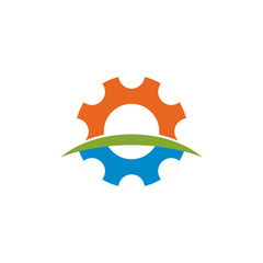 industrial logo icon with gear