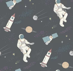 Washable Wallpaper Murals Cosmos Seamless pattern with colour space