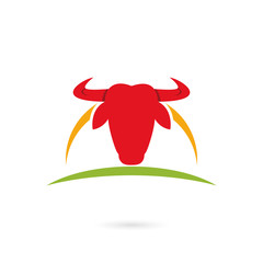 nature farm logo with bull