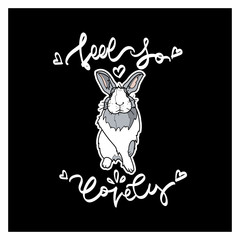 Cute card with rabbit.