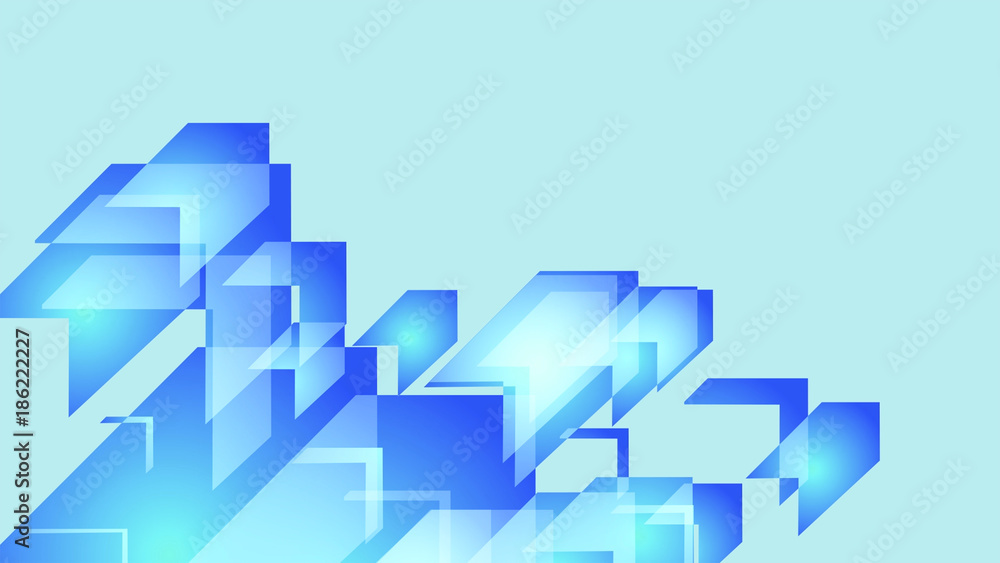 Poster spectacular background with blue arrows on a light blue background for decorating a business present