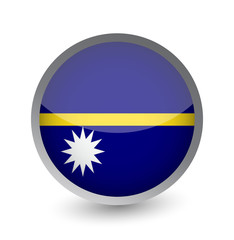 Nauru Flag Round Glossy Icon