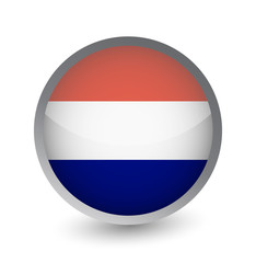 Netherlands Flag Round Glossy Icon