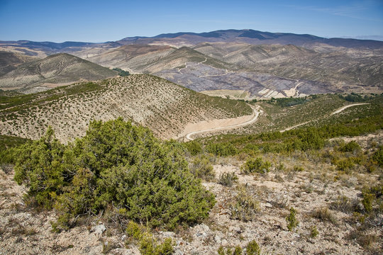 Paisaje de la comarca de Tierras Altas en Soria, España 