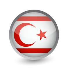 Northern Cyprus Flag Round Glossy Icon