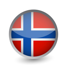 Obraz premium Norway Flag Round Glossy Icon