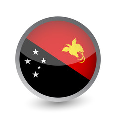 Papua New Guinea Flag Round Glossy Icon