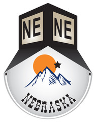 Vintage street sign for Nebraska