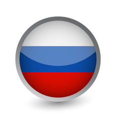 Russia Flag Round Glossy Icon