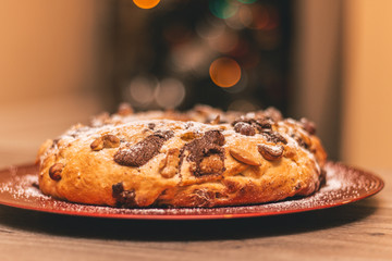 Bolo Rei, a traditional Portuguese cake that is usually eaten around Christmas time.