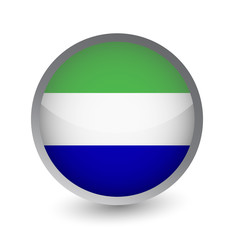 Sierra Leone Flag Round Glossy Icon