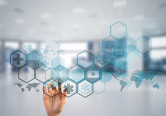 Innovative technologies for science and medicine in use by female doctor or scientist