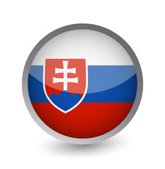 Obraz premium Slovakia Flag Round Glossy Icon