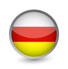 South Osetia Flag Round Glossy Icon