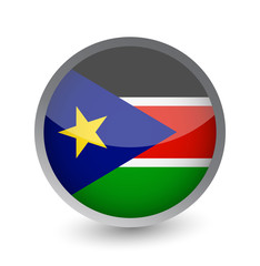 South Sudan Flag Round Glossy Icon