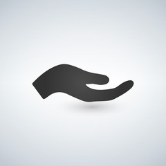Hand icon vector, flat design