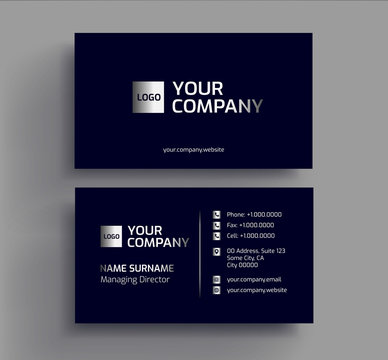Stylish dark business card design template