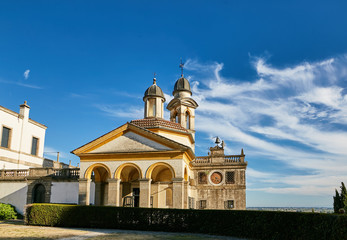 Fototapeta premium Monselice, Italy - July 13, 2017: View of Villa Dudo and the Church of St. George.