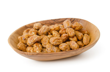 Erdnüsse gebrannt, Holzschälchen