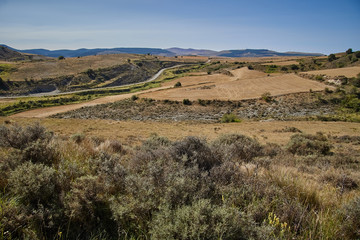 Naklejka premium La Mata abandoned village and landscape close to Yanguas, Soria province, Spain