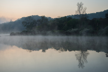 The misty on the river