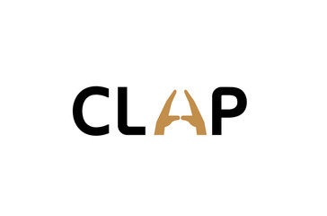 clap creative unique text logo design illustration