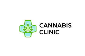 Medical Marijuana Clinic Design Logo Illustration