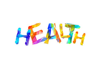 Health. Word of triangular letters