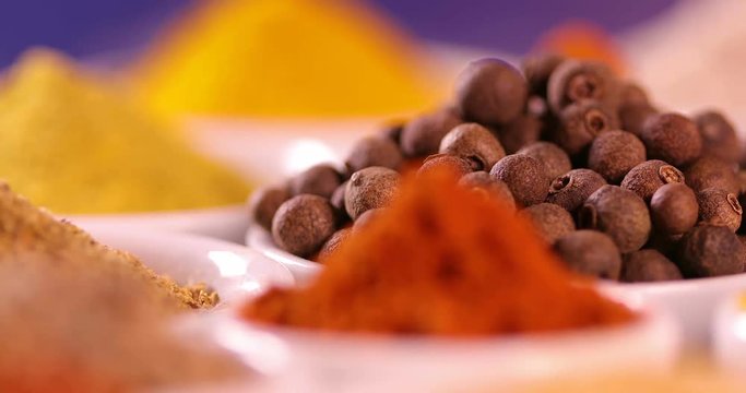 Selection of various colorful spices 