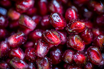 Grains of pomegranate with water drops 4