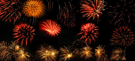 Colorful and vibrant fireworks