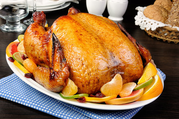 Baked chicken with oranges