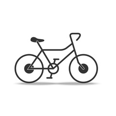 Bicycle flat icon on white background. Vector bike sign illustration. Cycle sport symbol for business card. Push-bicycle logo with shadow