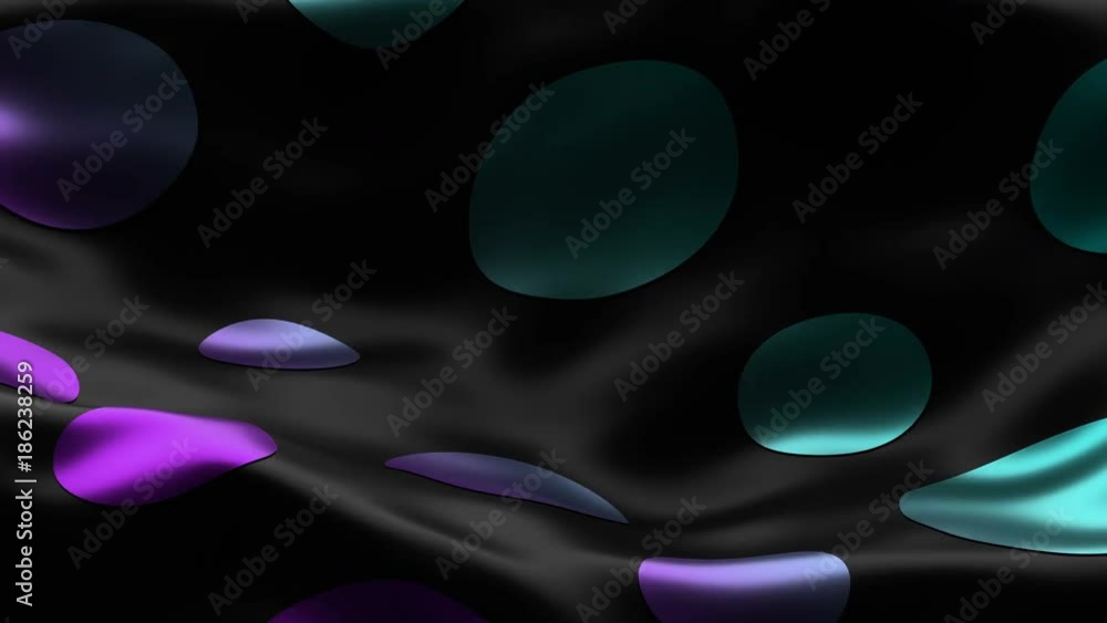 Poster abstract 3d rendering of seamless loop smooth surface animation with ripples. cloth with waves. mode