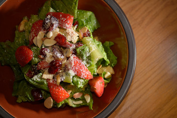 strawberry salad in bowl