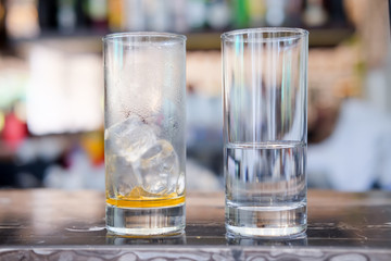Two glasses after drink
