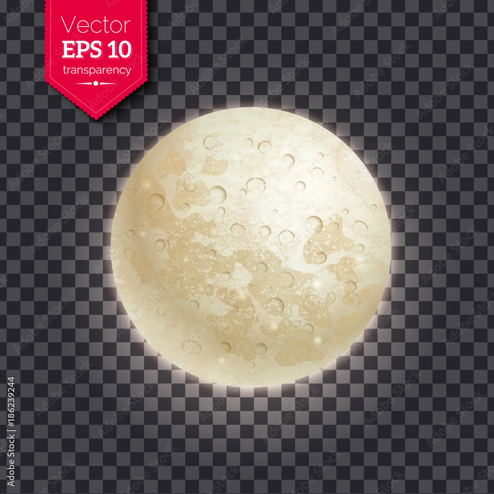 Wall mural full moon isolated on transparency background