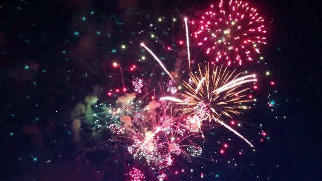 New Year fireworks. Happy new year background
