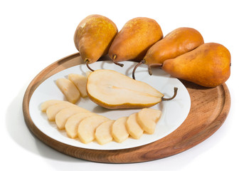 The pears isolated on a white background.