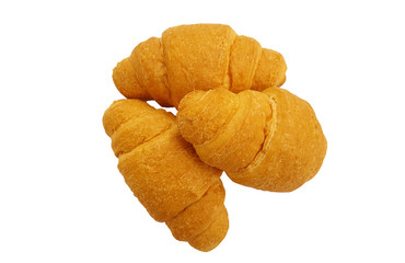 Fresh croissants on white background
