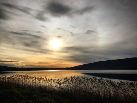 calm sunset on the lake