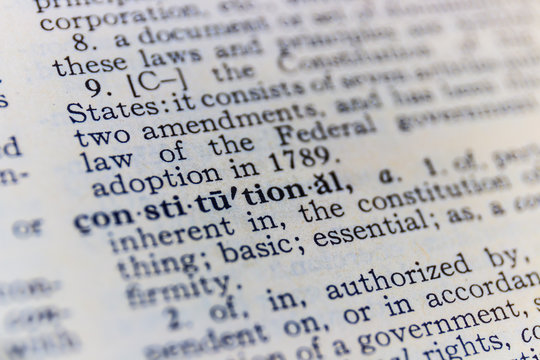 Constitutional dictionary definition closeup I
