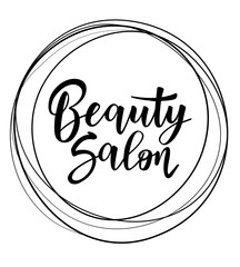 Vector illustration of 'Beauty salon' lettering. 